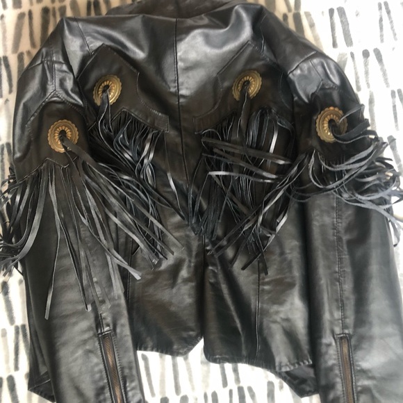 Vintage Pioneer Wear Western Fringe Leather Jacket - Picture 9 of 9